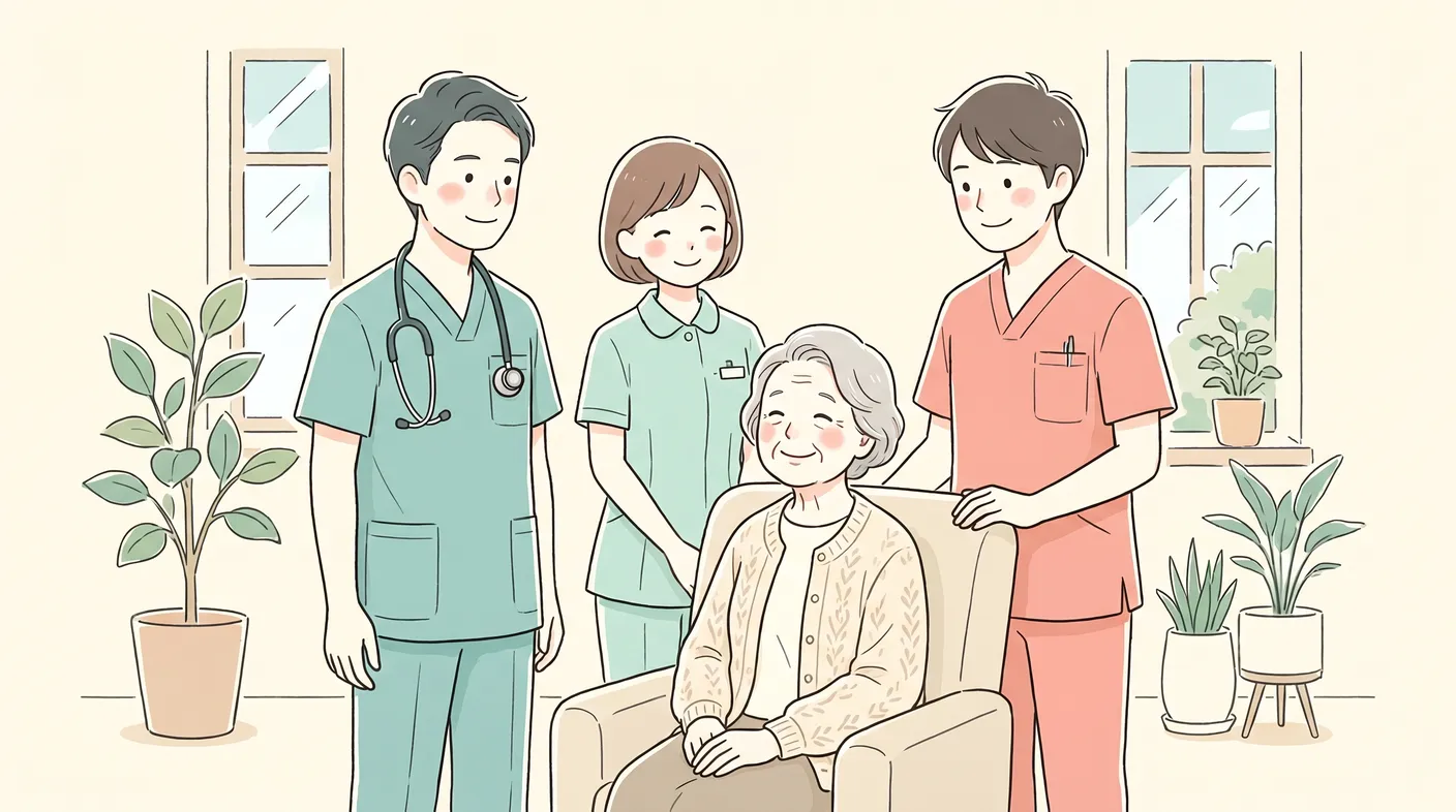 患者さんを囲んで支える、医師・看護師・理学療法士のチーム