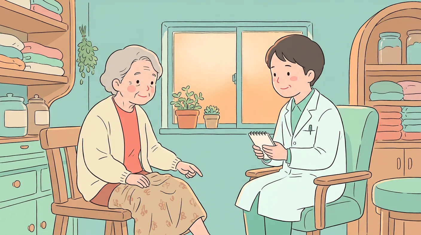 しびれの出方を医師に伝える患者さん